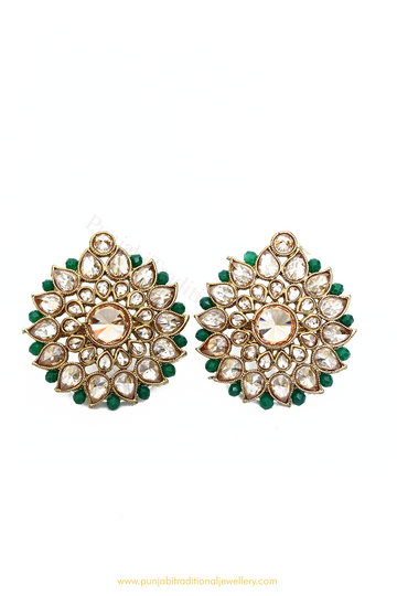 Champagne Stone Emerald Studs By PTJ